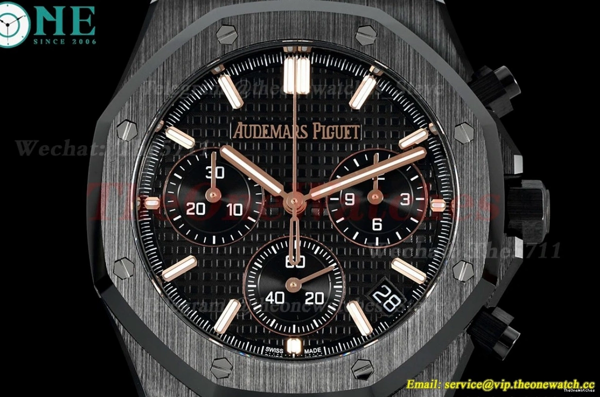 Oak Ceramic Black Clone 26240CE Super APS 41mm Cer SH4401 Chrono Royal Dial 0515